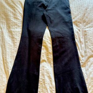 Level 99 size 28, leg 34”, suede like gray fabric, straight to slight wide leg
